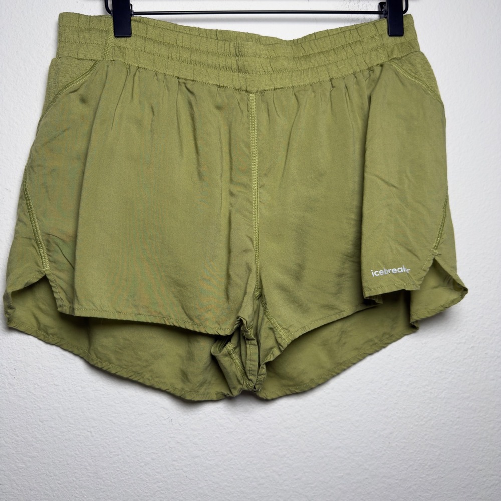 Icebreaker Olive Green Athletic Running Shorts